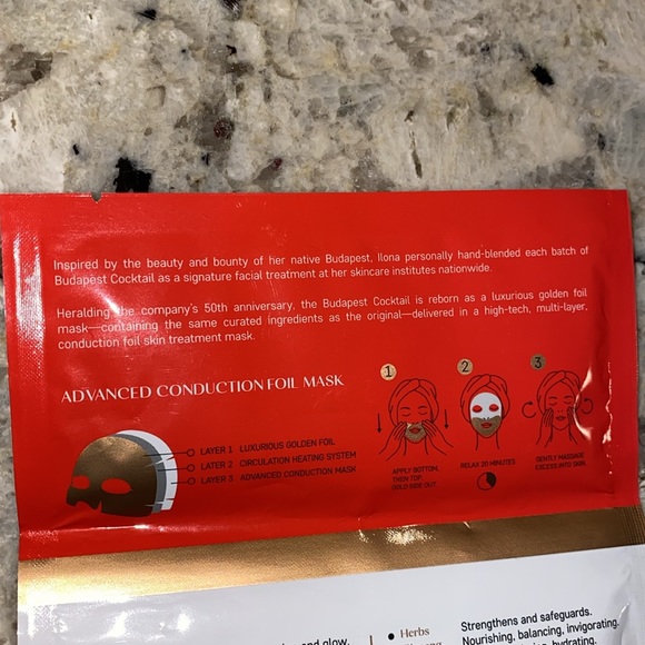 ILONA BEAUTY Budapest Cocktail Advanced Conduction Foil Mask 2 sheets / pkg 22mL - Picture 8 of 16